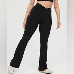 Aerie Black Leggings flare high rise large tall